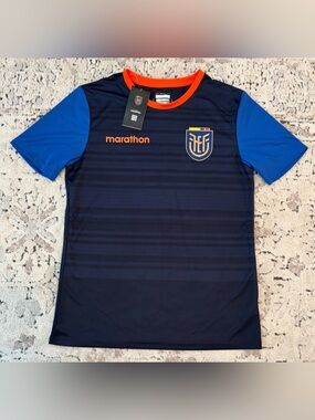 Marathon Authentic Ecuador Team Soccer Training Navy Blue Jersey Men’s Sz: M